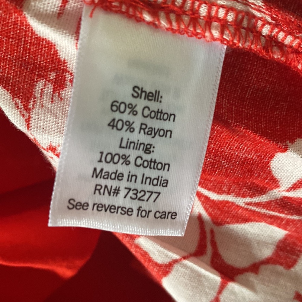 LC Lauren Conrad Women's Sleeveless Button-Down Dress Sz XL Red White Floral NWT - Picture 7 of 7